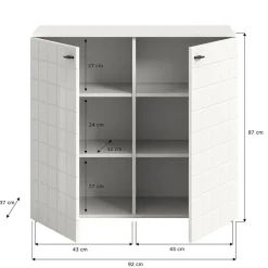 Hioshop Monte dressoir 2 deuren wit hoogglans Online