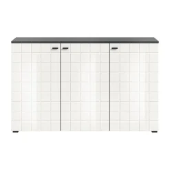 Hioshop Monte dressoir 3 deuren wit hoogglans New