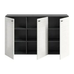 Hioshop Monte dressoir 3 deuren wit hoogglans New