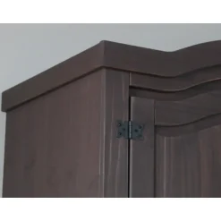 Hioshop New Mexico 4-deurs kledingkast bruin met spiegel Clearance