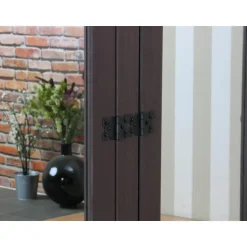 Hioshop New Mexico 4-deurs kledingkast bruin met spiegel Clearance