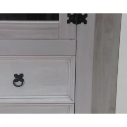 Hioshop New Mexico hoekkast hoekvitrine grijs grenen Clearance