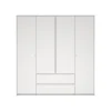 Hioshop Next kledingkast 4 deuren 2 lades 197x200cm wit Outlet