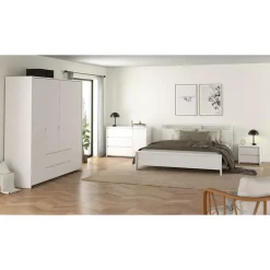 Hioshop Next kledingkast 4 deuren 2 lades 197x200cm wit Outlet