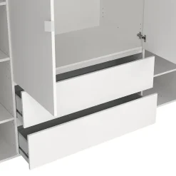 Hioshop Next kledingkast 4 deuren 2 lades 197x200cm wit Outlet