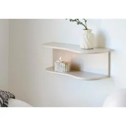 Merkloos Hioshop Nia wandplank 2 planken beige Outlet