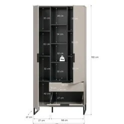 Merkloos Hioshop Noida dressoir 2 deuren- 1 vouwdeur- 1 lade- 4 planken kasjmier decor New