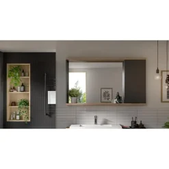 Merkloos Hioshop Nuaro spiegelkast 1 deur grijs Outlet