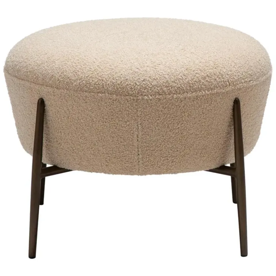 Merkloos Hioshop Orbit Dan-Form poef bouclé offwhite Sale