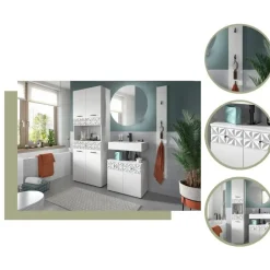 Merkloos Hioshop Prisma kolomkast 2 deuren- 1 lade- 1 plank wit