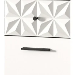 Merkloos Hioshop Prisma schoenenkast 2 schuifdeuren- 1 vouwdeur- 2 lades- 1 plank wit Outlet