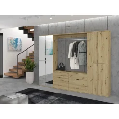 Hioshop ProjektX kledingkast 4 deuren eiken decor New