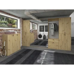 Hioshop ProjektX kommode 2+2 deuren 4 deuren eiken decor