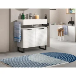 Merkloos Hioshop Riff wastafel 2 deuren wit Discount