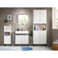 Merkloos Hioshop Riff wastafel 2 deuren wit Discount