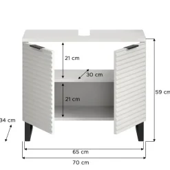 Merkloos Hioshop Riff wastafel 2 deuren wit Discount