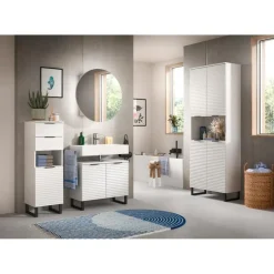 Merkloos Hioshop Riff wastafel 2 deuren wit Discount