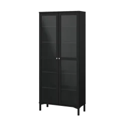 Hioshop Roma vitrinekast 2 deuren matzwart Best