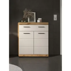 Merkloos Hioshop Scout badkamerkast 2 deuren- 1 lade kasjmier decor mat- eiken decor Best