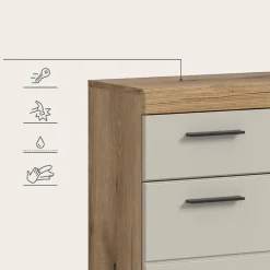 Merkloos Hioshop Scout badkamerkast 2 deuren- 1 lade kasjmier decor mat- eiken decor Best