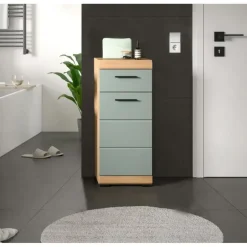 Merkloos Hioshop Scout badkamerkast 1 deur- 1 lade salvie decor- eiken decor Outlet