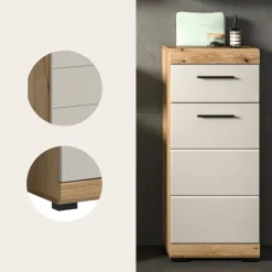 Merkloos Hioshop Scout badkamerkast 1 deur- 1 lade kasjmier decor mat- eiken decor Best