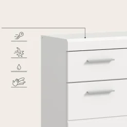 Merkloos Hioshop Scout badkamerkast 2 deuren- 1 lade wit hoogglans- wit Online