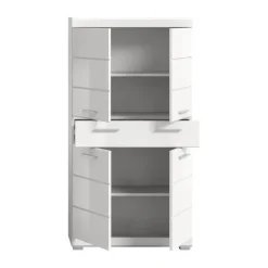 Merkloos Hioshop Scout kolomkast 4 deuren- 1 lade wit hoogglans- wit New