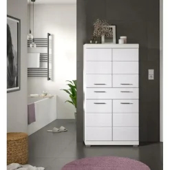 Merkloos Hioshop Scout kolomkast 4 deuren- 1 lade wit hoogglans- wit New