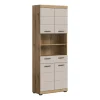 Merkloos Hioshop Scout kolomkast 4 deuren- 1 lade- 2 planken kasjmier decor mat- eiken Outlet