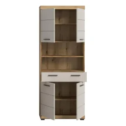 Merkloos Hioshop Scout kolomkast 4 deuren- 1 lade- 2 planken kasjmier decor mat- eiken Outlet