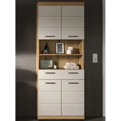 Merkloos Hioshop Scout kolomkast 4 deuren- 1 lade- 2 planken kasjmier decor mat- eiken Outlet