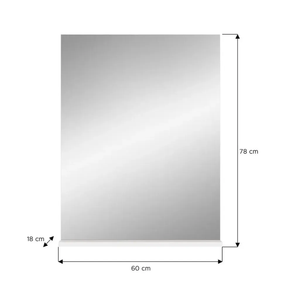 Merkloos Hioshop Scout spiegel bad 1 deur- 1 plank wit hoogglans- wit Clearance
