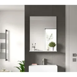 Merkloos Hioshop Scout spiegel bad 1 deur- 1 plank wit hoogglans- wit Clearance