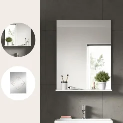 Merkloos Hioshop Scout spiegel bad 1 deur- 1 plank wit hoogglans- wit Clearance