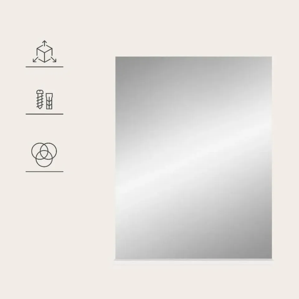 Merkloos Hioshop Scout spiegel bad 1 deur- 1 plank wit hoogglans- wit Clearance