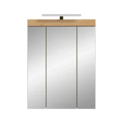 Merkloos Hioshop Scout spiegelkast 2 deuren- 3 spiegeldeuren- 3 planken salvie decor- Outlet