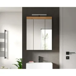 Merkloos Hioshop Scout spiegelkast 2 deuren- 3 spiegeldeuren- 3 planken salvie decor- Outlet