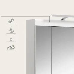 Merkloos Hioshop Scout spiegelkast inclusief verlichting 2 deuren- 3 spiegeldeuren- 3 Clearance