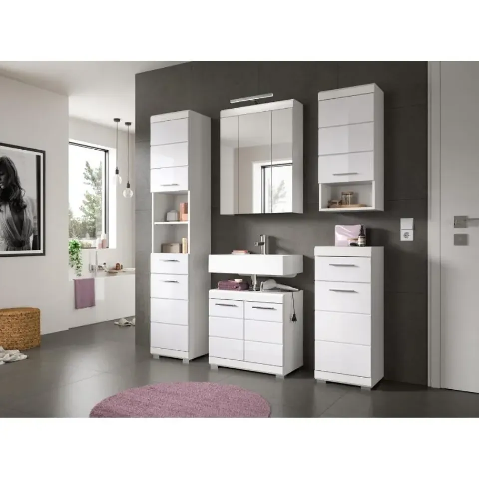 Merkloos Hioshop Scout spiegelkast inclusief verlichting 2 deuren- 3 spiegeldeuren- 3 Clearance