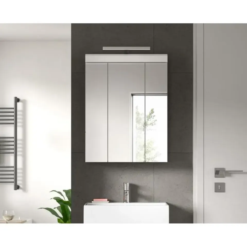 Merkloos Hioshop Scout spiegelkast inclusief verlichting 2 deuren- 3 spiegeldeuren- 3 Clearance