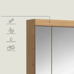 Merkloos Hioshop Scout spiegelkast 3 spiegeldeuren salvie decor- eiken decor Hot