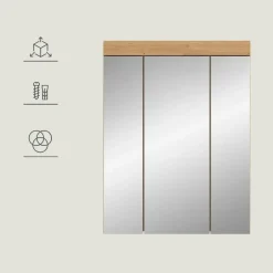 Merkloos Hioshop Scout spiegelkast 3 spiegeldeuren salvie decor- eiken decor Hot