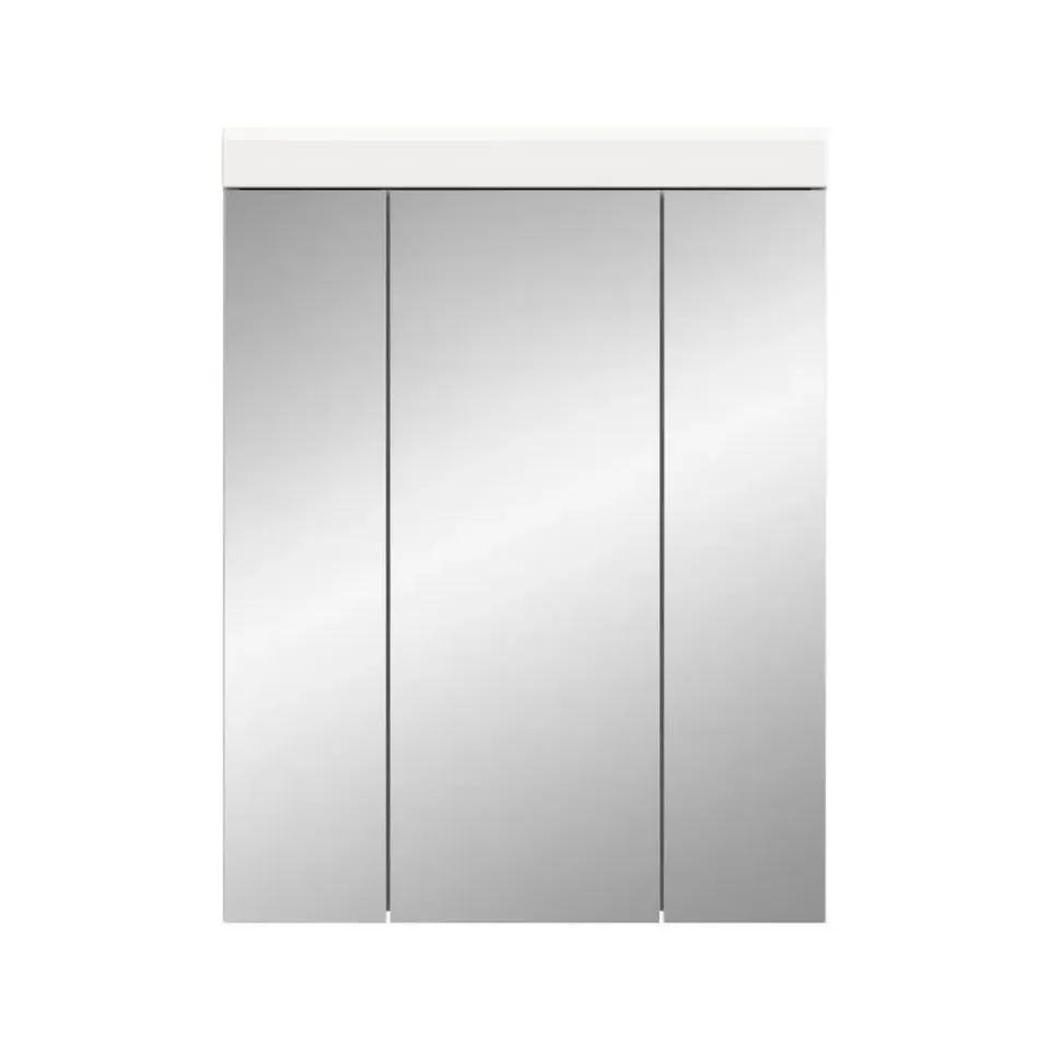 Merkloos Hioshop Scout spiegelkast 3 spiegeldeuren wit hoogglans- wit Discount