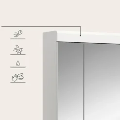 Merkloos Hioshop Scout spiegelkast 3 spiegeldeuren wit hoogglans- wit Discount