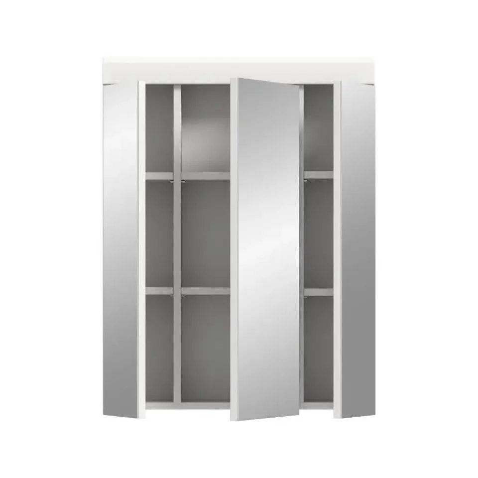 Merkloos Hioshop Scout spiegelkast 3 spiegeldeuren wit hoogglans- wit Discount