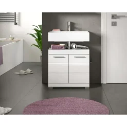 Merkloos Hioshop Scout wastafel 2 deuren- 2 lades wit hoogglans- wit Sale