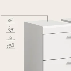 Merkloos Hioshop Scout wastafel 2 deuren- 2 lades- 2 planken wit hoogglans- wit Hot