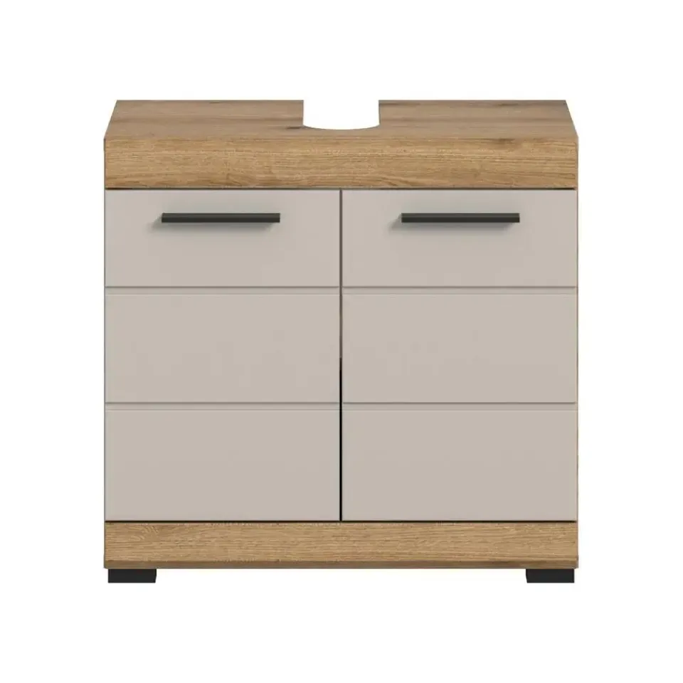 Merkloos Hioshop Scout wastafel 2 deuren kasjmier decor mat- eiken decor