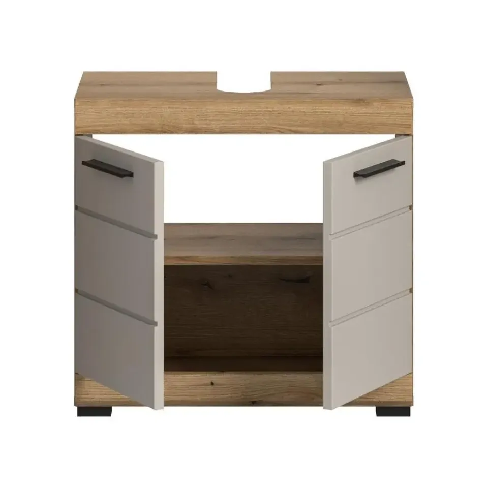 Merkloos Hioshop Scout wastafel 2 deuren kasjmier decor mat- eiken decor